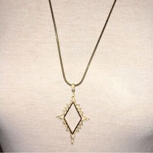 Express Rose Gold Starburst Northstar w/ Rhinestones Pendant 15.5”